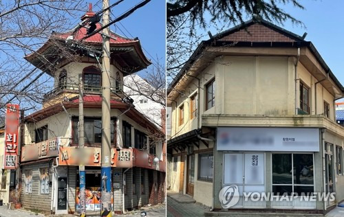 진해 육각집(왼쪽)과 중앙동 근대상가주택 [문화재청 제공. 재판매 및 DB 금지]