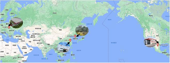 LG마그나의 해외 생산기지 위치도. (사진=LG전자)