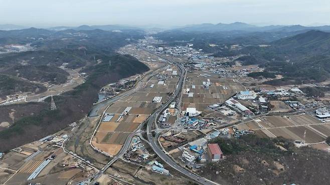 시스템반도체 클러스터 국가첨단산업단지 후보지로 지정된 용인특례시 처인구 이동읍과 남사읍 일대 전경.ⓒ용인시 제공