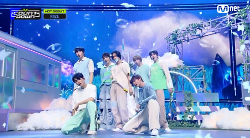 라이즈가  ‘Get A Guita’ 무대를 첫 공개했다.사진=엠넷 ‘엠카운트다운’ 방송캡처