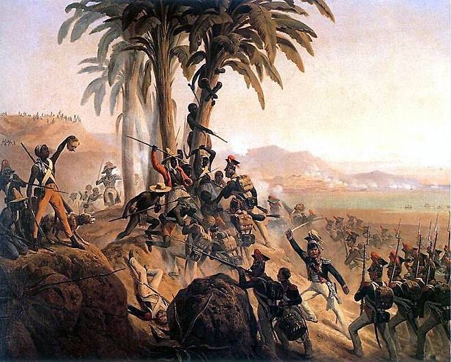 아이티 혁명 당시 상황을 그린 그림. 위키미디어 코먼스