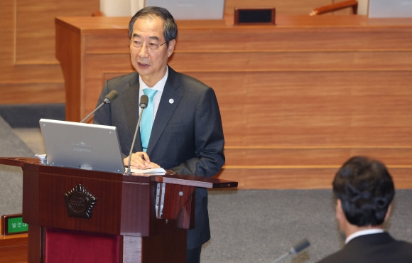 답변하는 한덕수 총리 - 8일 국회 본회의 대정부질문에서 한덕수 국무총리가 답변하고 있다. 2023.9.8 연합뉴스