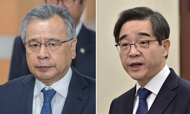 '50억 클럽' 박영수 전 특별검사 (왼쪽 사진)와 권순일 전 대법관 ⓒ시사저널 최준필·박은숙