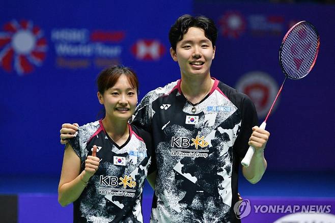 한국 배드민턴 혼합 복식 간판 채유정(왼쪽)-서승재. AFP=연합뉴스