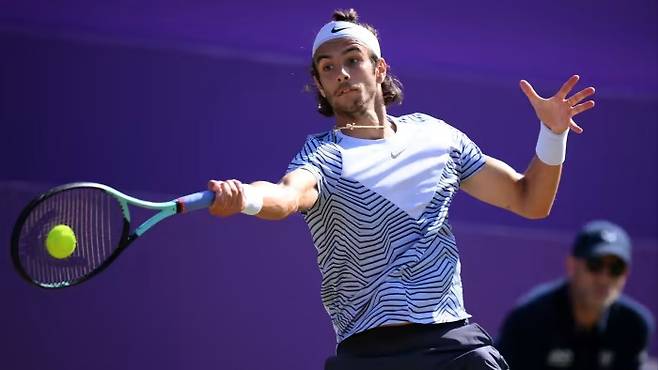 런던 서부에서 열린 신치 챔피언십에 참가한 이탈리아의 로렌조 무세티 선수[AFP]