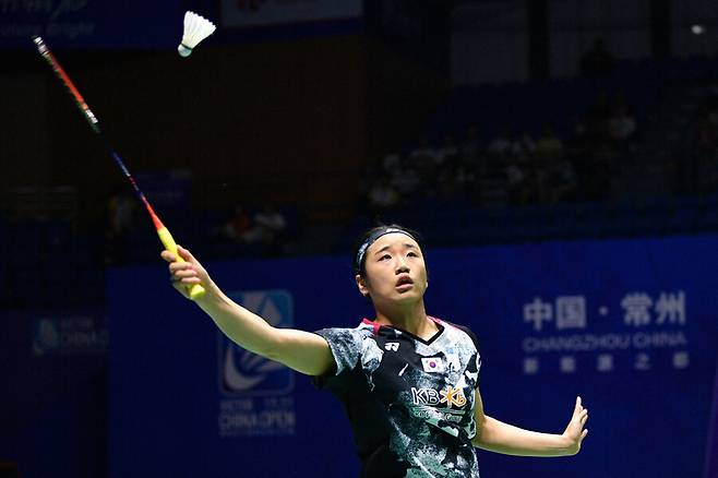 ▲ 안세영이 2023 BWF 중국오픈에서 경기를 펼치고 있다. ⓒ연합뉴스/AFP