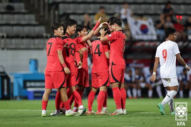 올림픽 대표팀이 미얀마를 3-0으로 제압했다. 사진=대한축구협회