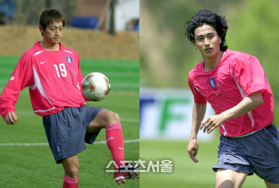 2002년 훈련 중인 김남일(왼쪽)과 안정환 사진ㅣ최승섭기자