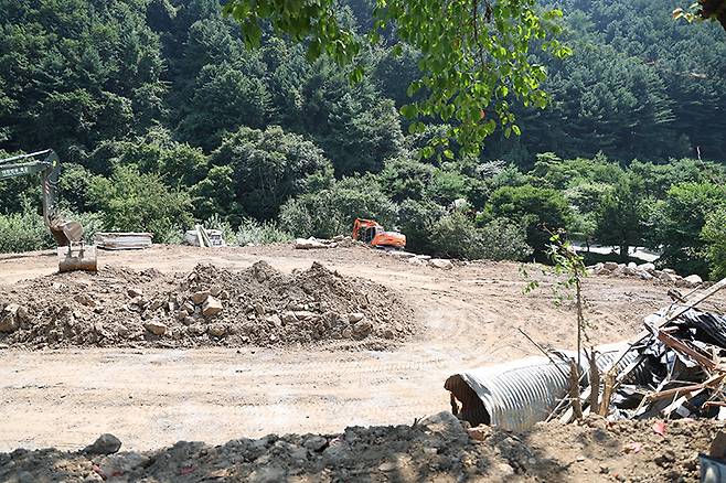 경북 영주시 풍기읍 삼가리에서 수해 복구 작업이 이뤄지고 있다. 2023. 7. 30. (사진=저작권자(c) 연합뉴스, 무단 전재-재배포 금지)