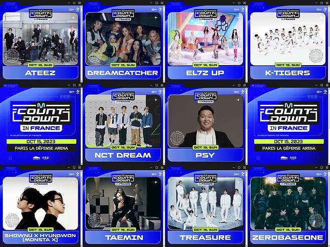 싸이·태민·NCT DREAM·셔누X형원·드림캐쳐·제로베이스원·엘즈업..'MCOUNTDOWN IN FRANCE' 라인업 공개