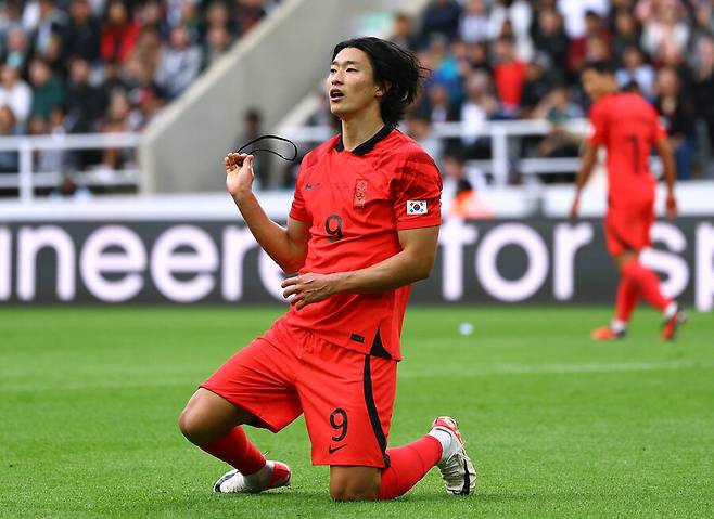 ▲ 위르겐 클린스만 축구대표팀 감독을 살린(?) 결승골의 주인공 조규성. ⓒ연합뉴스/REUTERS