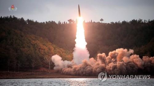 합참 "북한, 동해상으로 탄도미사일 발사" [조선중앙TV 화면. 국내에서만 사용가능. 재배포 금지. For Use Only in the Republic of Korea. No Redistribution]