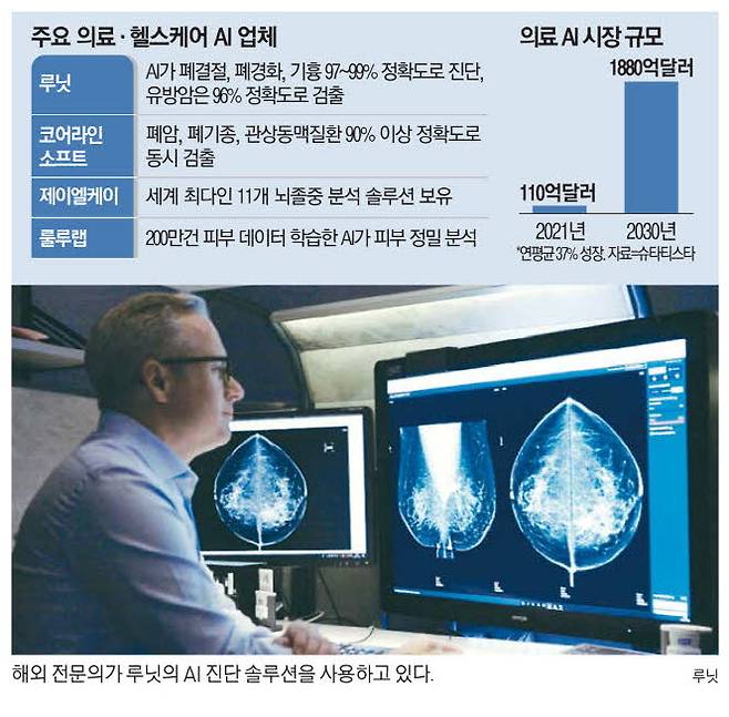 해외 전문의가 루닛의 AI 진단 솔루션을 사용하고 있다.  루닛