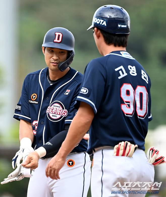 17일 광주KIA챔피언스필드에서 열린 두산과 KIA의 경기, 4회초 두산 강승호가 안타를 치고 있다. 광주=허상욱 기자wook@sportschosun.com/2023.09.17/