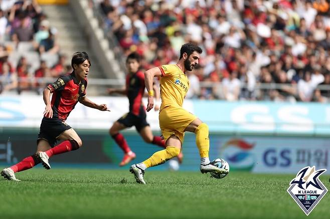 ▲ 17일 서울월드컵경기장에서 열린 FC서울과 광주FC의 하나원큐 K리그1 2023 30라운드는 광주의 1-0 승리로 끝났다 ⓒ 한국프로축구연맹