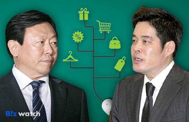 신동빈 롯데그룹 회장, 정용진 신세계그룹 부회장 / 그래픽=비즈워치