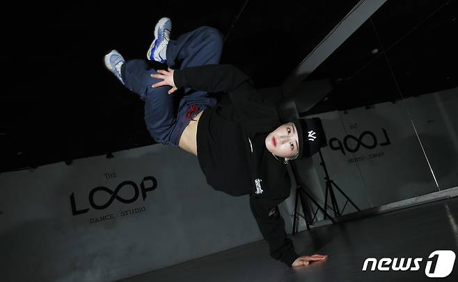 브레이킹 국가대표 전지예가 14일 경기 고양시 루프댄스에서 뉴스1과 인터뷰를 갖고 있다. 2023.3.14/뉴스1 ⓒ News1 박지혜 기자