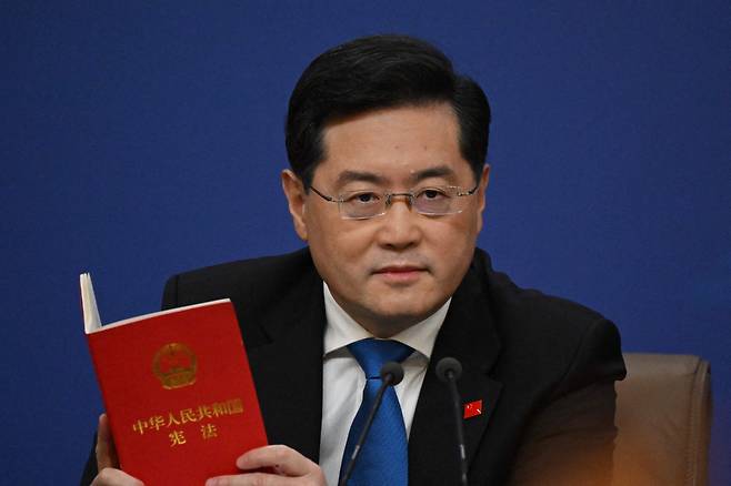 친강 전(前) 중국 외교부장(장관)./AFP 연합뉴스