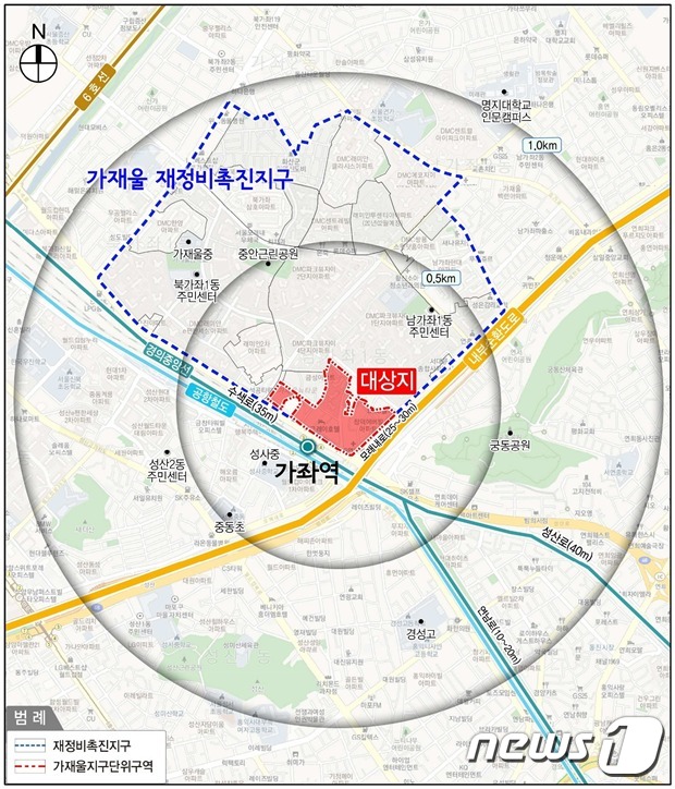 가재울 일대 위치도(서울시 제공).