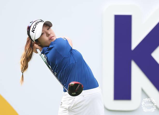 임지유가 KG레이디스 오픈에서 티샷하고 있다. 사진 | KLPGA