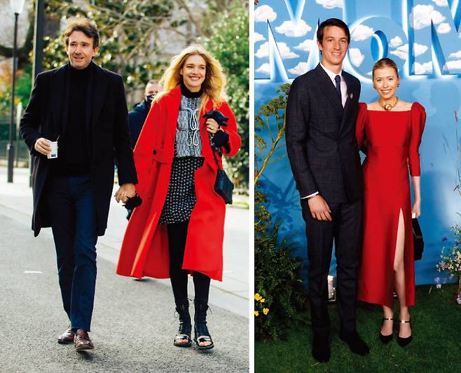 장남 앙투안과 모델 나탈리아 보디아노바 부부(왼쪽). 차남 알렉상드르 아르노와 디자이너 제랄딘 구이엇 부부.