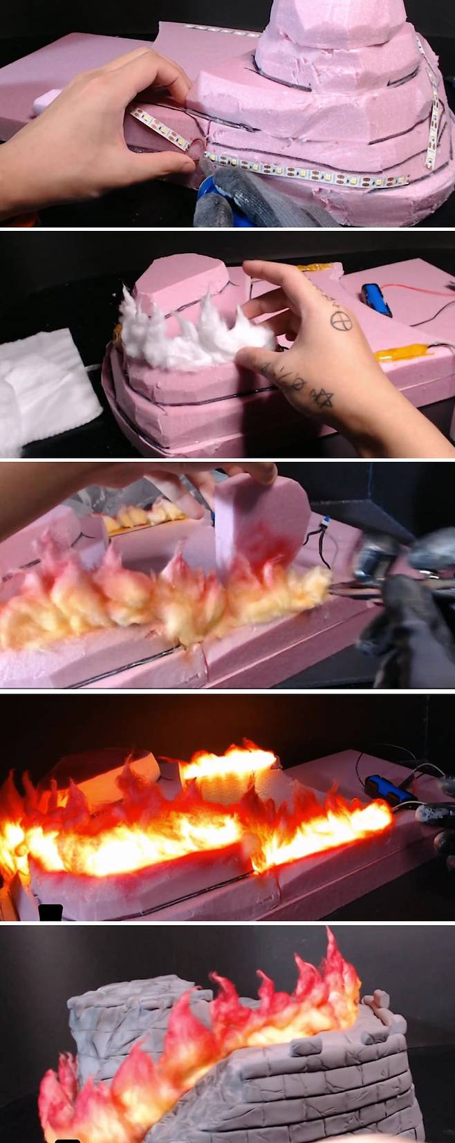 아이소핑크, LED, 솜을 이용한 전용 스테이지 만들기