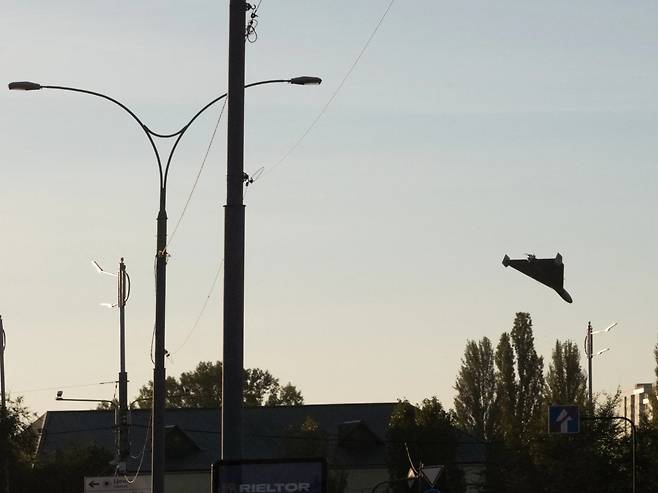 2022년 10월17일(현지시간) 촬영된 샤헤드 드론의 모습. / 사진=AFP 연합뉴스