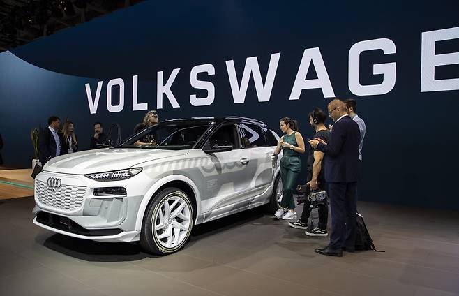 IAA에서 모습을 드러낸 독일 아우디의 전기차 이트론. /연합뉴스