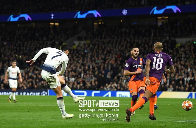 ▲ 유독 맨체스터 시티에 강했던 손흥민. 2019-20시즌 유럽축구연맹(UEFA) 챔피언스리그(UCL) 4강 1, 2차전 모두 득점을 터트리며 토트넘의 4강행을 이끌었다.