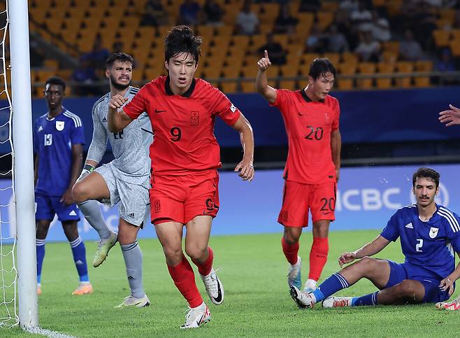 ▲ 쿠웨이트와 경기에서 득점한 박재용 ⓒ연합뉴스