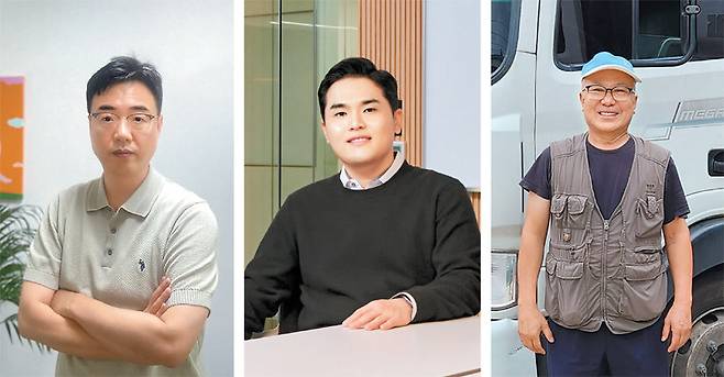 불경기와 신종 코로나바이러스 감염증(코로나19)으로 폐업한 소상공인들의 재기가 이어지고 있다. 은광하(왼쪽), 최희민 씨(가운데)는 폐업의 아픔을 딛고 재창업을, 박순영 씨는 폐업 후 야간 화물차 기사로 재취업했다.
