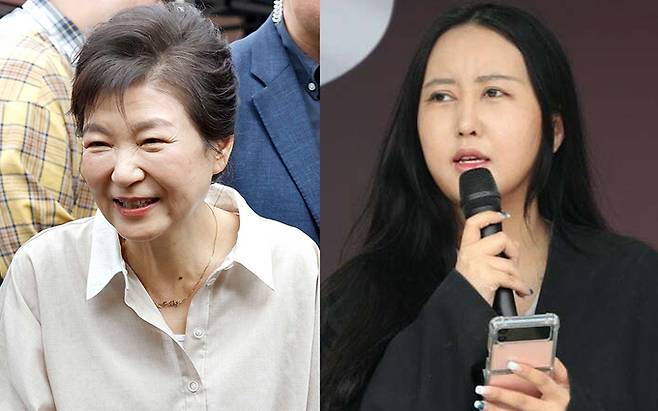 박근혜 전 대통령(왼쪽)과 최서원씨 딸 정유라씨. 연합뉴스