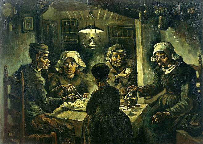 빈센트 반 고흐, ‘감자 먹는 사람들’, 1885, 캔버스에 유채, 82x114cm, 암스테르담 반 고흐 미술관.