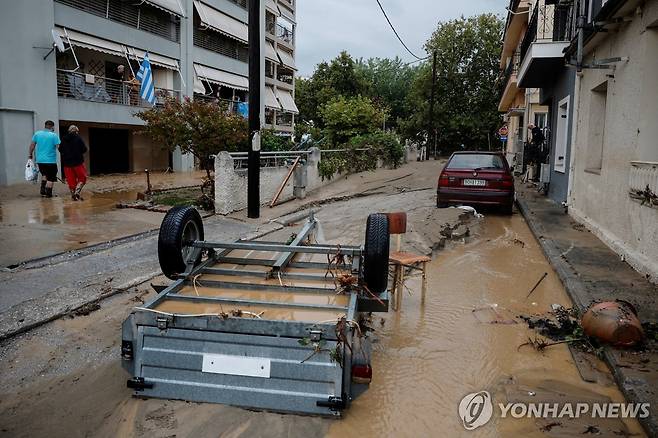 폭풍 '엘리아스'가 덮친 그리스 중부 항구 도시 볼로스 [로이터 연합뉴스. 재판매 및 DB 금지]