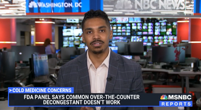 미국식품의약국(FDA) 자문위원회는 9월 중순경 코막힘 증상을 완화한다고 알려진 일반의약품 감기약 성분 ‘페닐에프린(phenylephrine)’이 실제로 효과가 없다고 발표했다. MSNBC 캡처