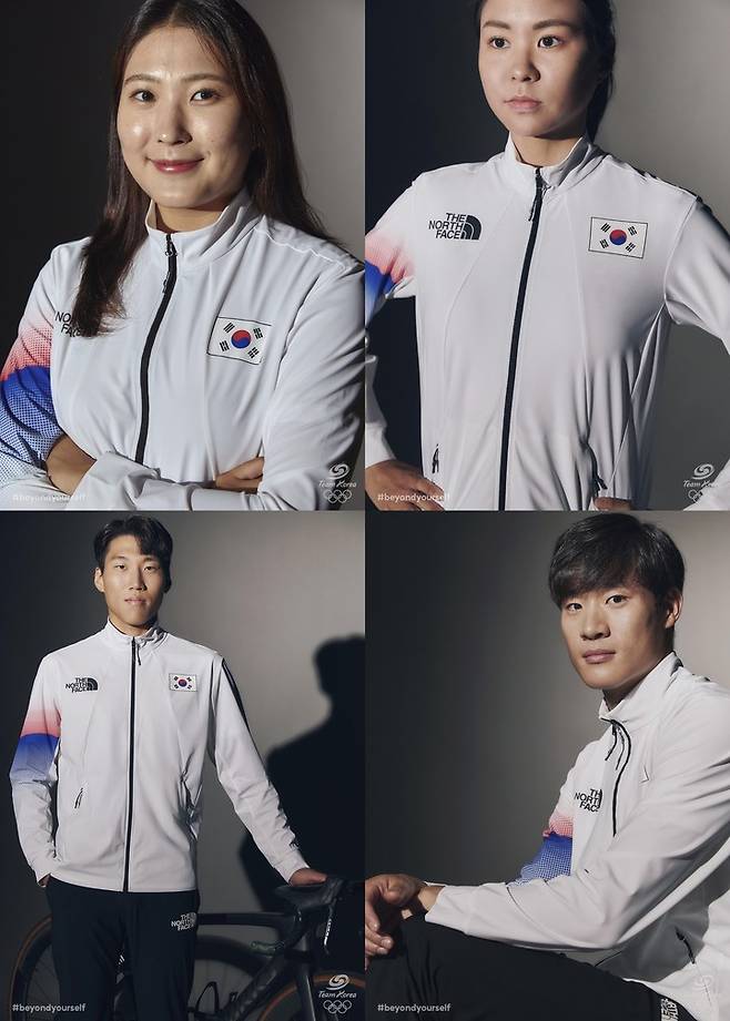 한국 트라이애슬론 대표팀, 왼쪽부터 시계방향으로 정혜림-김규리-김지환-김완혁 [사진=대한체육회]