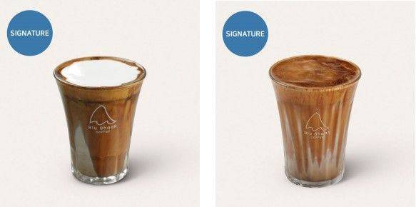 (왼쪽부터) 샥 라떼, 피넛 라떼.ⓒ블루샥