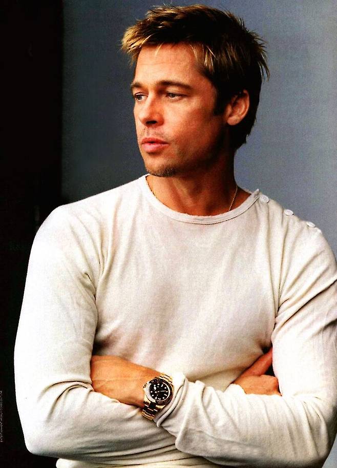 롤렉스의 간판 모델인 브래드 피트.