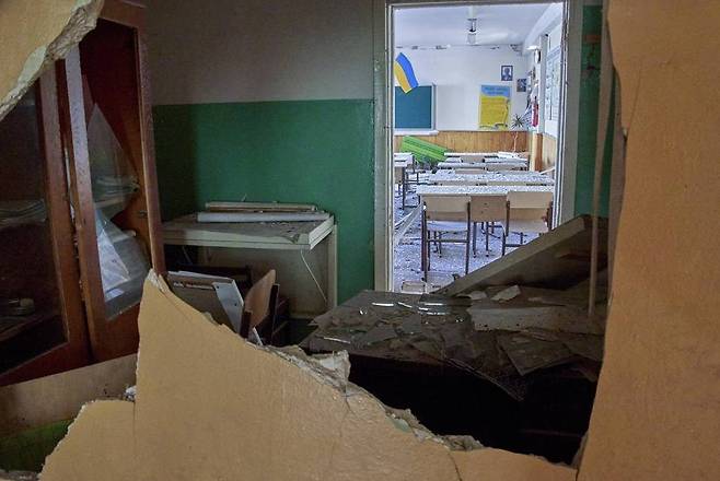러시아의 공격으로 우크라이나의 많은 학교가 파괴됐다