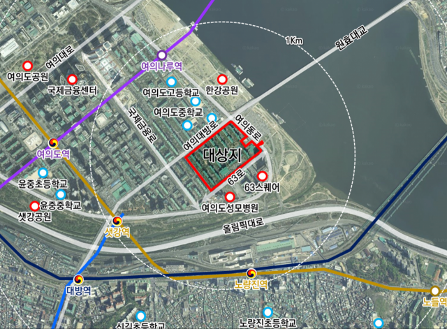 여의도 시범아파트 위치도. 서울시 제공