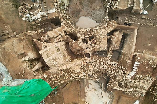 백제시대 성벽과 배수체계 현황 [문화재청 제공. 재판매 및 DB 금지]