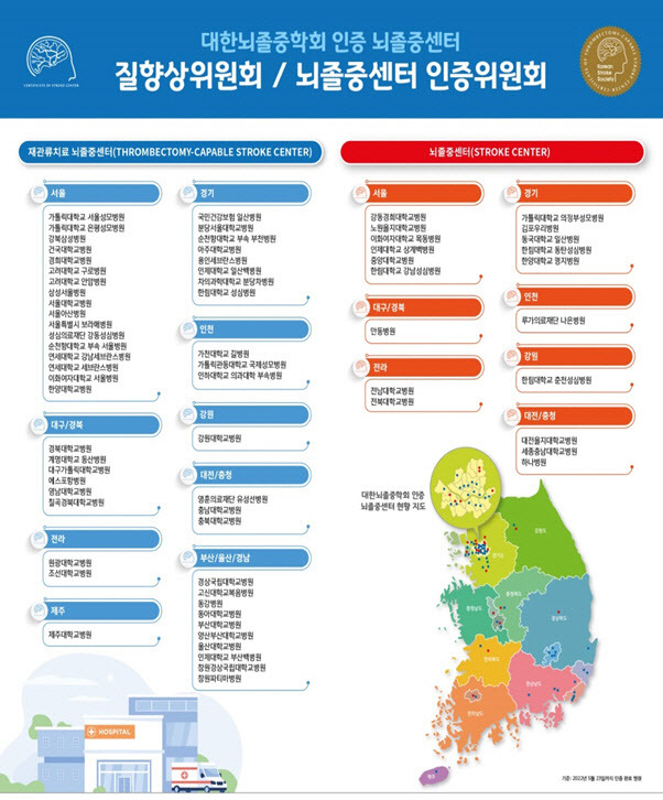 전국 뇌졸중센터 (대한뇌졸중학회 제공)