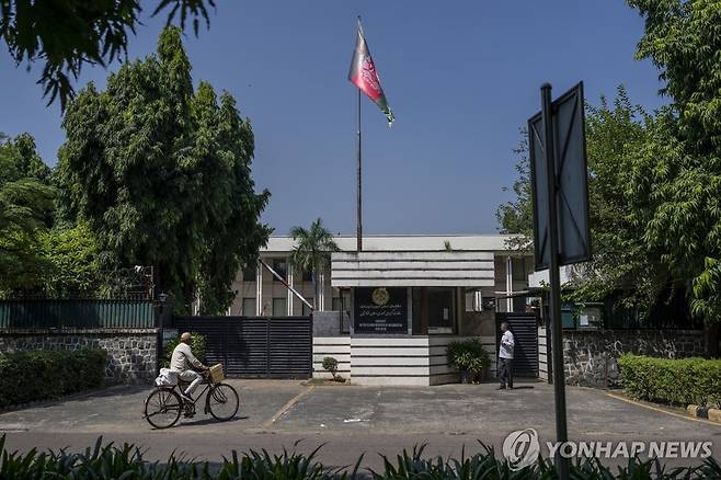 인도 뉴델리 소재 아프간 대사관 [AP 연합뉴스 자료사진. 재판매 및 DB 금지]