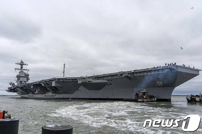 미국의 최첨단 핵추진 항공모함인 '제럴드 포드함'. ⓒ AFP=뉴스1 ⓒ News1 정윤영 기자