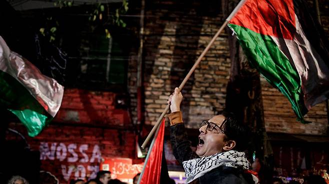 브라질에서 벌어진 팔레스타인 지지 시위