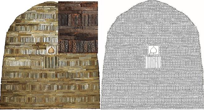 무령왕릉의 북벽. 수를 셀 수 없을 정도로 전돌에 연꽃무늬를 새겨놓았다. 연꽃은 극락세계를 가리키는 것으로 알려져 있다. 성왕은 부왕이 괴로움이 없으며 지극히 안락하고 자유로운 세상인 극락세계에서 살기를 기원하며 연꽃으로 치장한 무덤을 조성한 것으로 보인다.국립공주박물관 제공