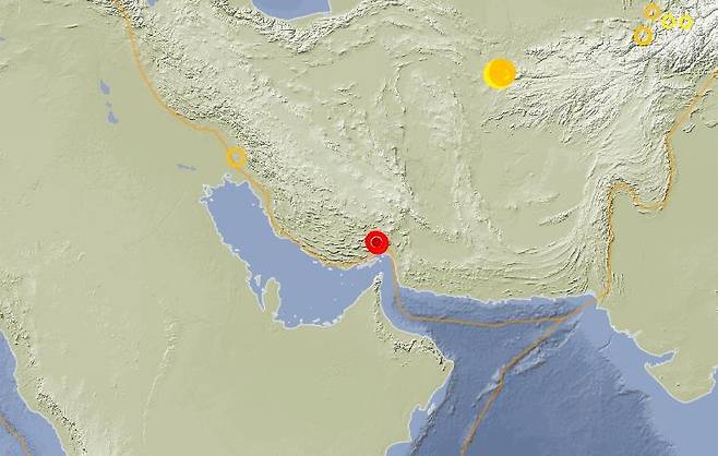 이란 남부 지진 발생 [GFZ 홈페이지 캡처. 재판매 및 DB 금지]