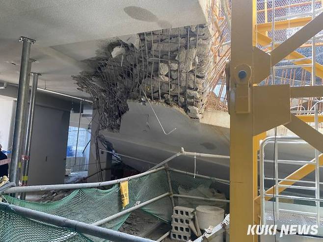 인천 검단 지하주차장 붕괴 현장.