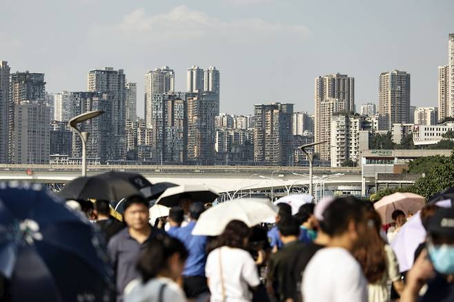 중국 충칭시의 아파트 전경 /사진=블룸버그