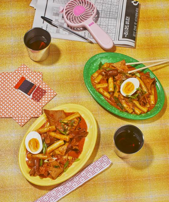 Tteokbokki, or spicy rice cakes, infused with chili crisp [JAMES PARK]